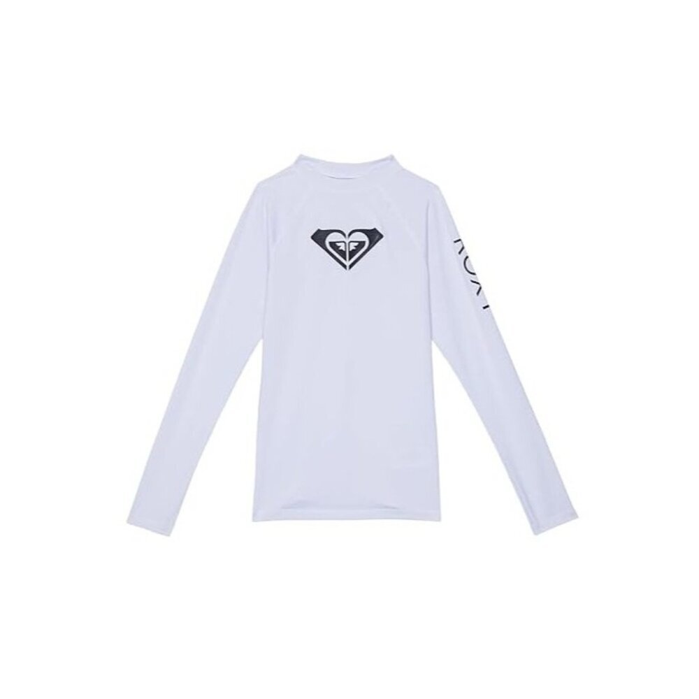 Roxy Youth Girls Size XS/7 Whole Hearted Long Sleeve Swim Rashguard White 2511